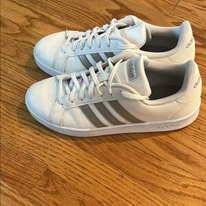 Adidas White and Gray Low-Top Sneakers